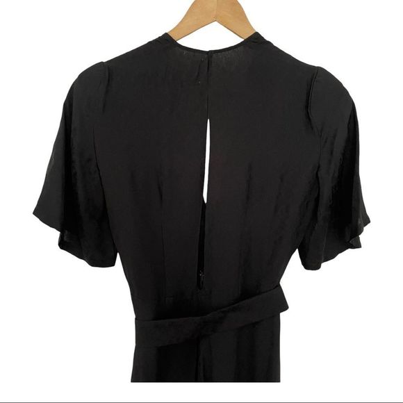 Reformation Black Silk V-neck Jumpsuit - Picture 7 of 8